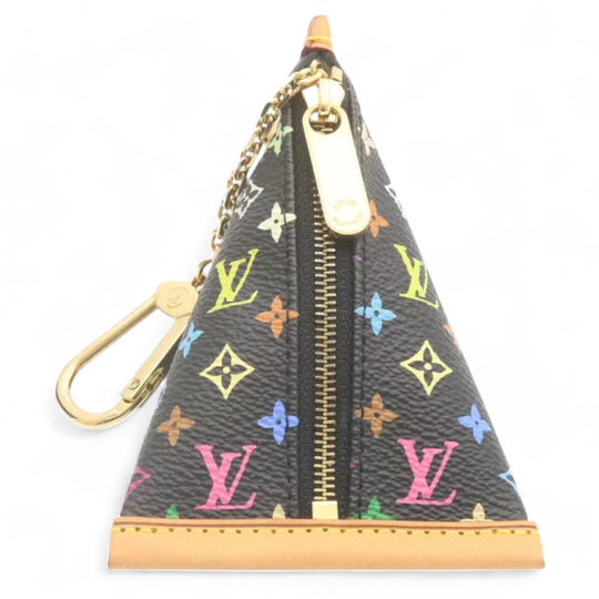 Louis Vuitton Monogram Berlino Coin Purse Multicolor Black Unisex with Chain Clip