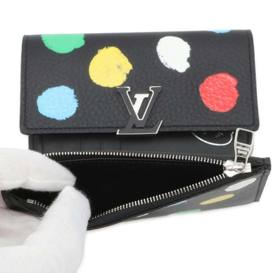 Louis Vuitton LV YK Portefeuille Taurillon Leather Black Multicolor Wallet Preloved
