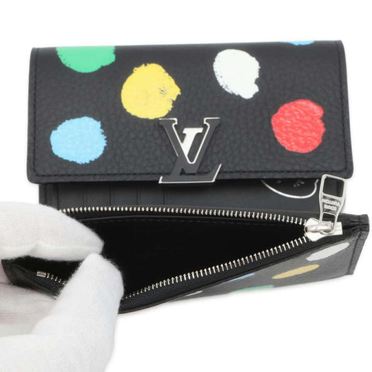 Louis Vuitton LV YK Portefeuille Taurillon Leather Black Multicolor Wallet Preloved