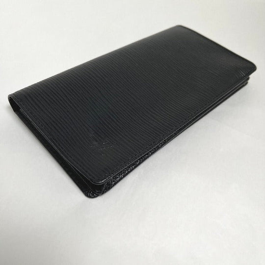 LOUIS VUITTON Long Wallet Purse M63212 Epi Leather Noir Folded wallet Epi Porto Cartes Crdit mens Used Authentic