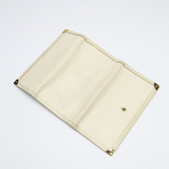 LOUIS VUITTON Long Wallet Purse M91839 Goat leather white Trifold purse Suhari Porto Tresol International Bron Women Used Authentic