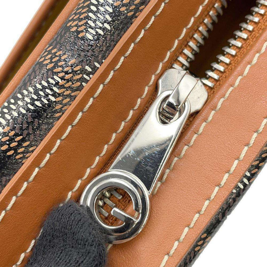 GOYARD CupVert PVC Leather Brown Black Wallet Preloved