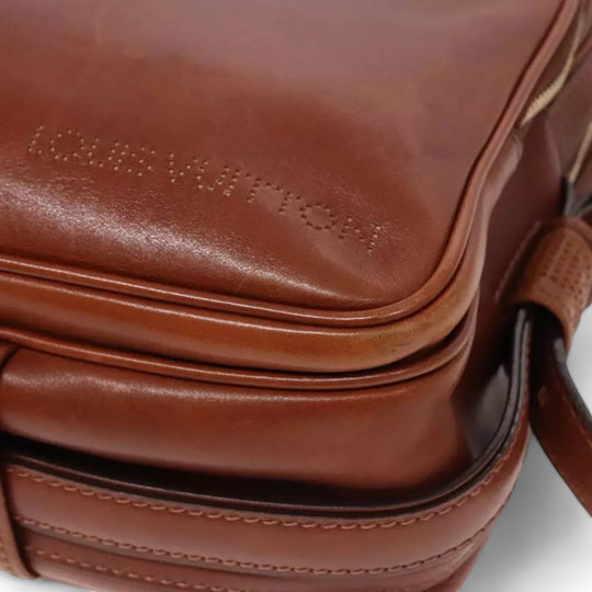 Louis Vuitton Cuir Bequia Trotteur GM Men's Leather Shoulder Bag Brown