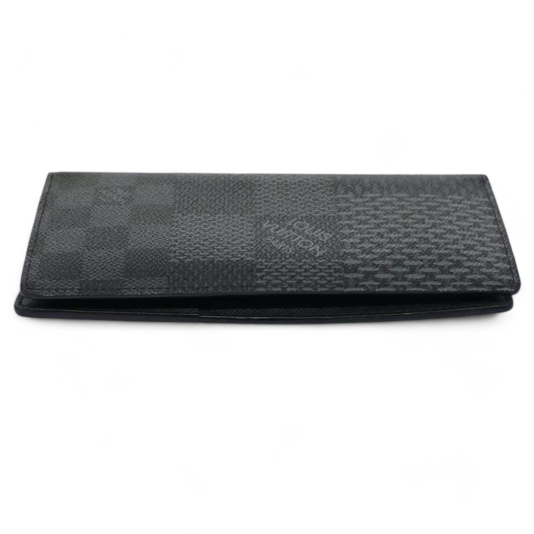 Louis Vuitton Damier Brazza Wallet Long Wallet Graphite Black Men's