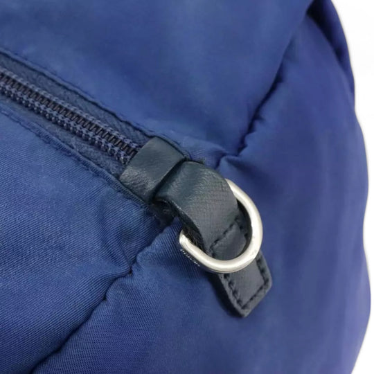 Prada Handbag Nylon 2way Blue Silver Women's Bag with Shoulder Strap