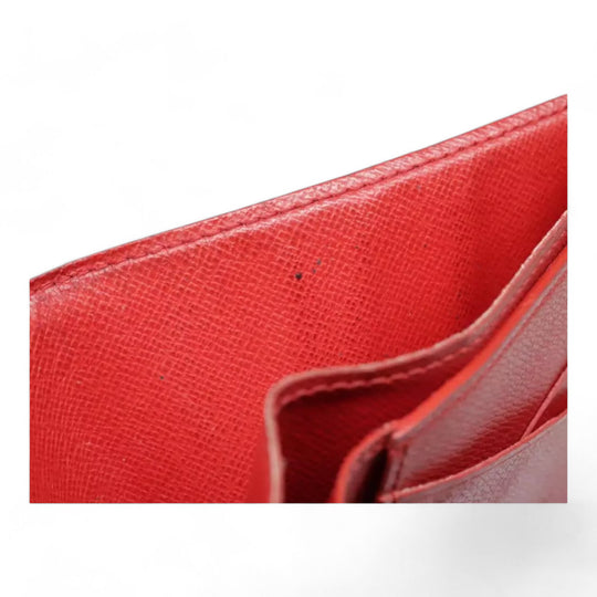 Louis Vuitton Monogram NBA Mens Leather Bifold Wallet Brown Red