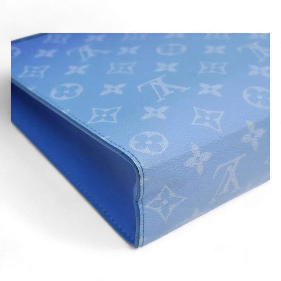 Louis Vuitton Monogram Clouds Pochette Voyage Clutch Bag Blue