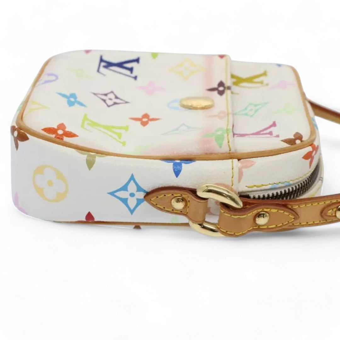 Louis Vuitton Monogram Canvas Shoulder Bag White Multicolor Women's Handbag