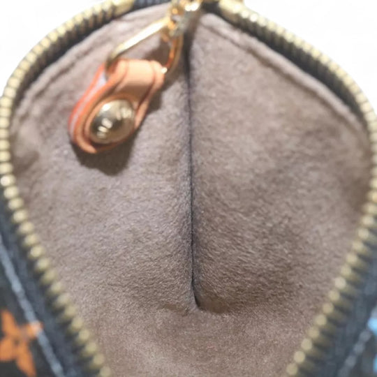 Louis Vuitton Monogram Berlino Coin Purse Multicolor Black Unisex with Chain Clip