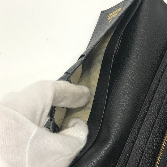 Vivienne Westwood Long Wallet Purse leather black Orb Women Used Authentic