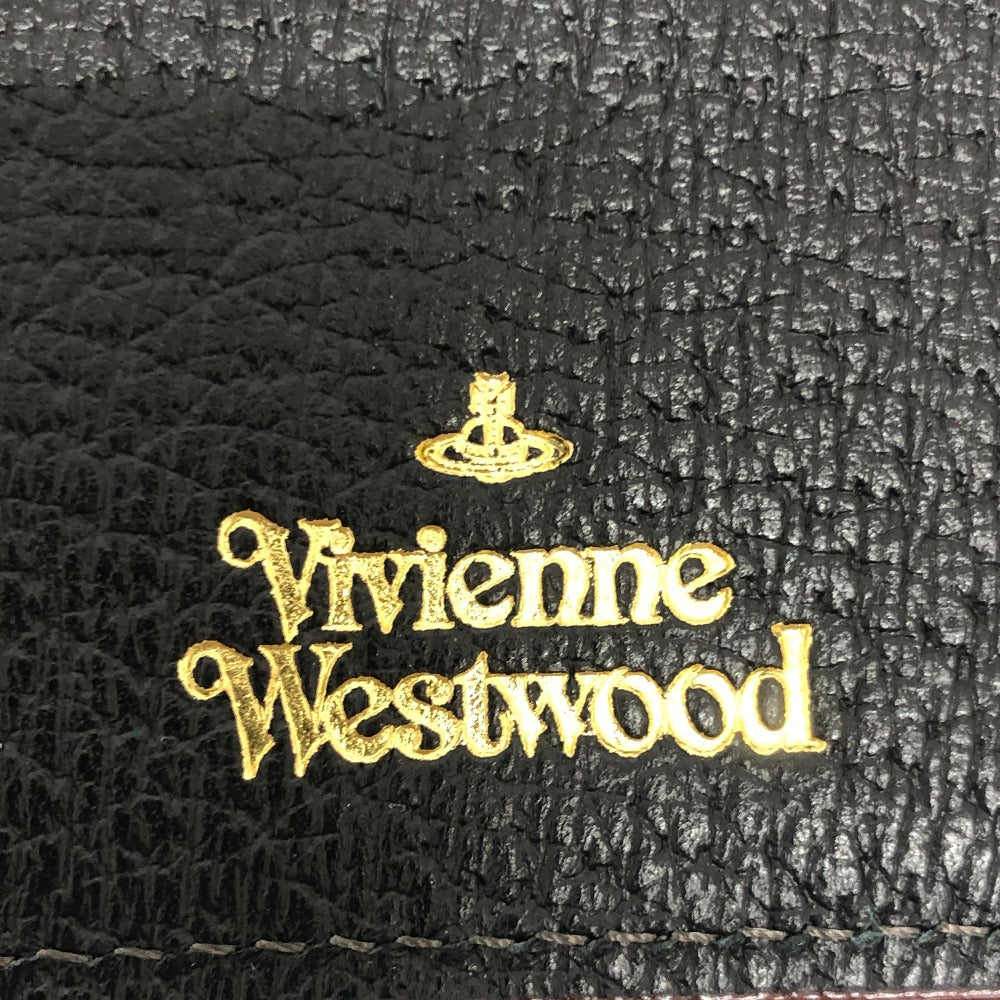 Vivienne Westwood Long Wallet Purse leather black Orb Women Used Authentic