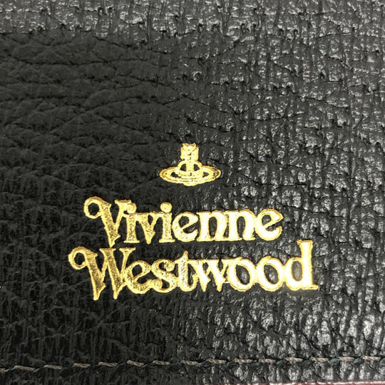 Vivienne Westwood Long Wallet Purse leather black Orb Women Used Authentic