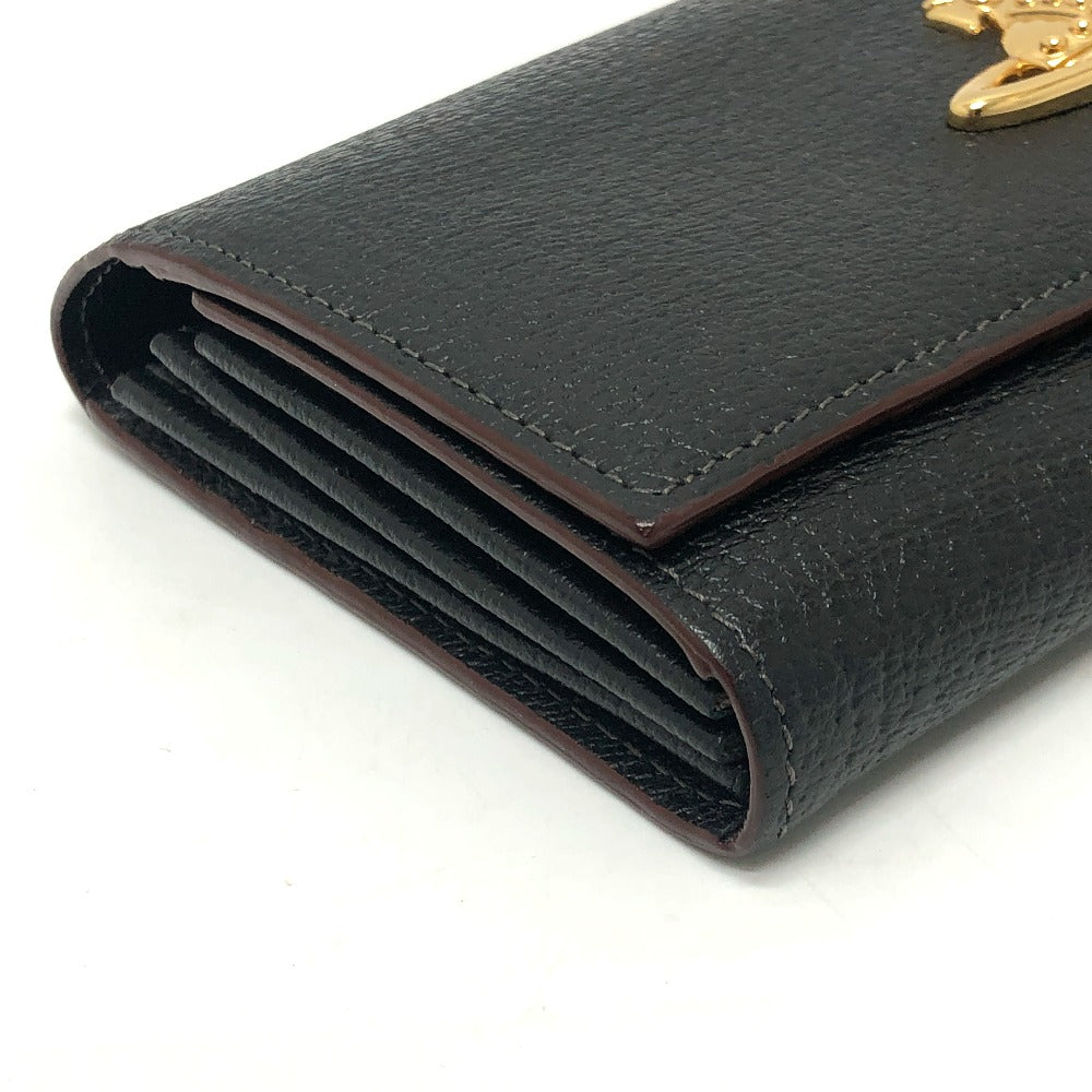 Vivienne Westwood Long Wallet Purse leather black Orb Women Used Authentic