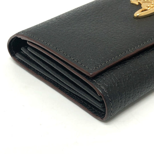 Vivienne Westwood Long Wallet Purse leather black Orb Women Used Authentic