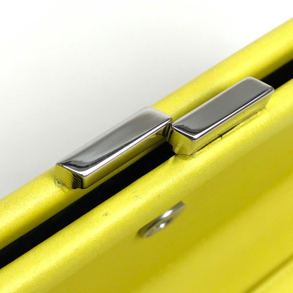 Emilio Pucci Long Wallet Purse leather Yellow type Gamaguchi Women Used Authentic