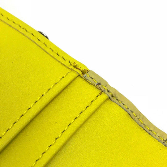 Emilio Pucci Long Wallet Purse leather Yellow type Gamaguchi Women Used Authentic