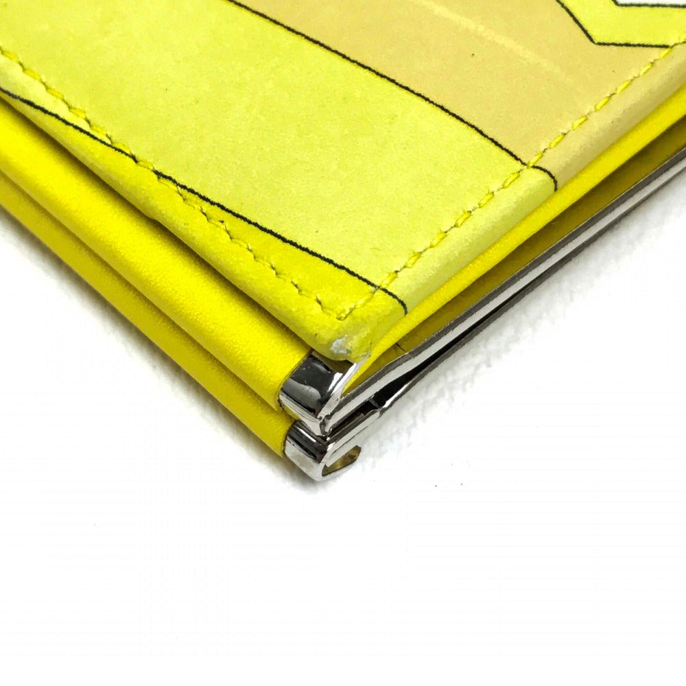 Emilio Pucci Long Wallet Purse leather Yellow type Gamaguchi Women Used Authentic