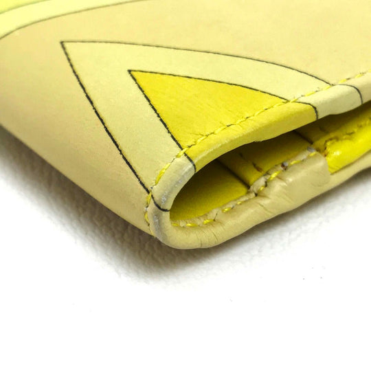 Emilio Pucci Long Wallet Purse leather Yellow type Gamaguchi Women Used Authentic