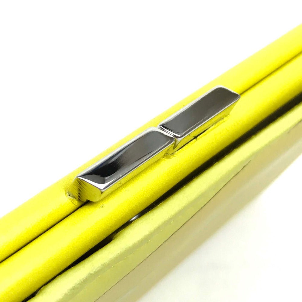 Emilio Pucci Long Wallet Purse leather Yellow type Gamaguchi Women Used Authentic