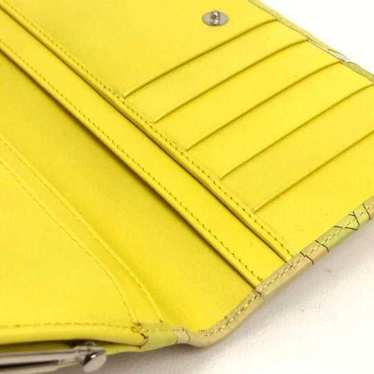 Emilio Pucci Long Wallet Purse leather Yellow type Gamaguchi Women Used Authentic