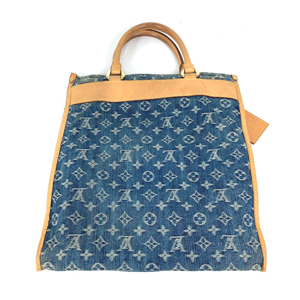 LOUIS VUITTON Shoulder Bag M95018 Monogram denim blue Monogram denim Flat Shopper Women Used Authentic