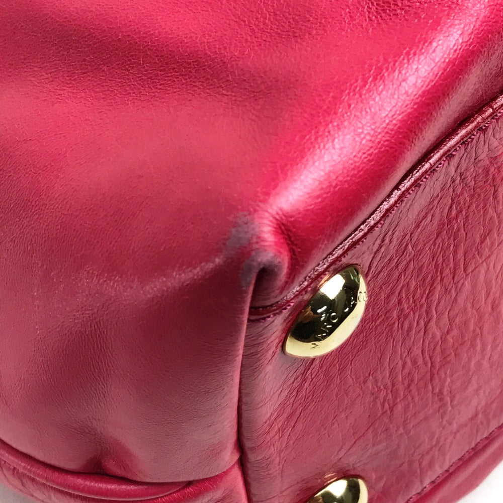 MARC JACOBS Tote Bag leather pink logo quilting Women Used Authentic