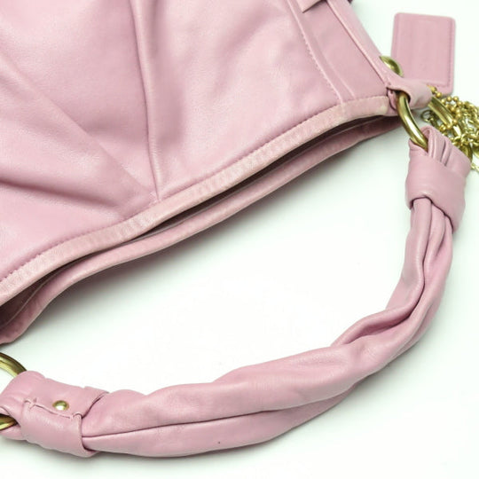 COACH Tote Bag 13412 leather purple Shoulder Bag Calfskin Women Used Authentic