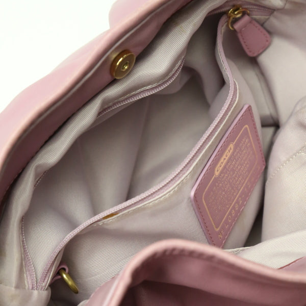 COACH Tote Bag 13412 leather purple Shoulder Bag Calfskin Women Used Authentic