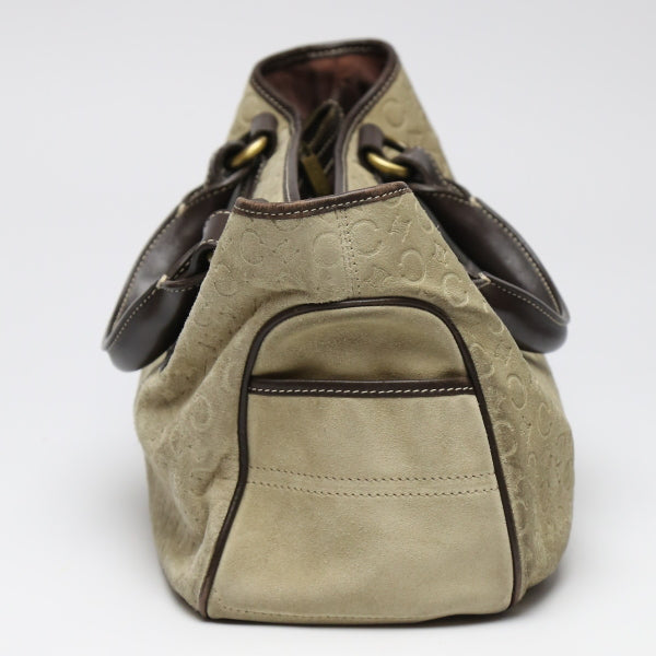 CELINE Handbag Suede beige Suede Celine Boogie bag Women Used Authentic