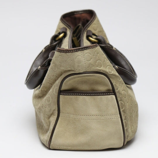 CELINE Handbag Suede beige Suede Celine Boogie bag Women Used Authentic
