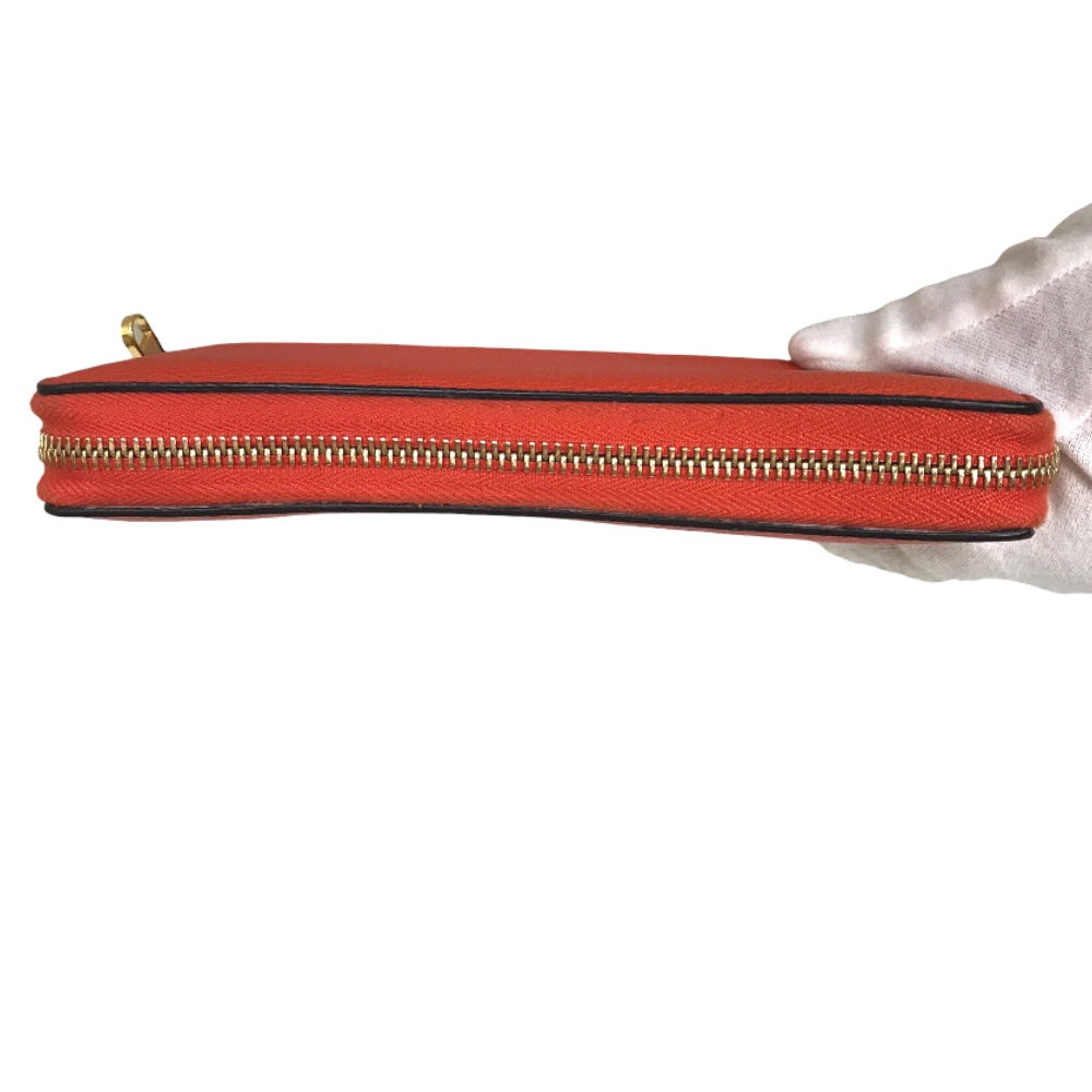 GUCCI Long Wallet Purse 658691 525040 leather Orange Round zip Embossed logo