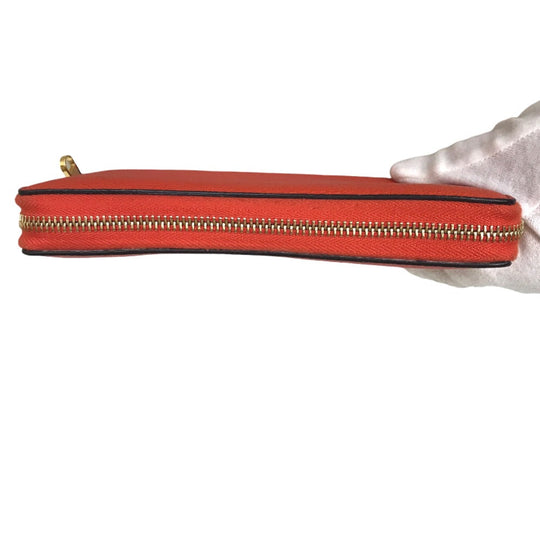 GUCCI Long Wallet Purse 658691 525040 leather Orange Round zip Embossed logo