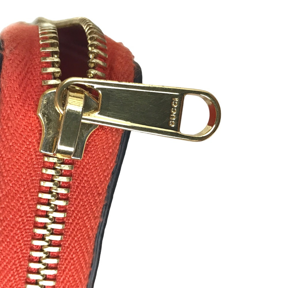 GUCCI Long Wallet Purse 658691 525040 leather Orange Round zip Embossed logo