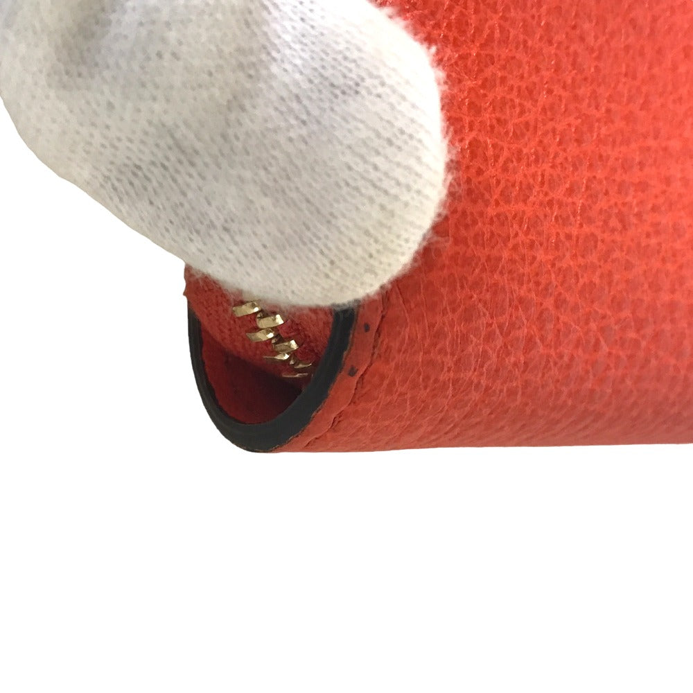 GUCCI Long Wallet Purse 658691 525040 leather Orange Round zip Embossed logo
