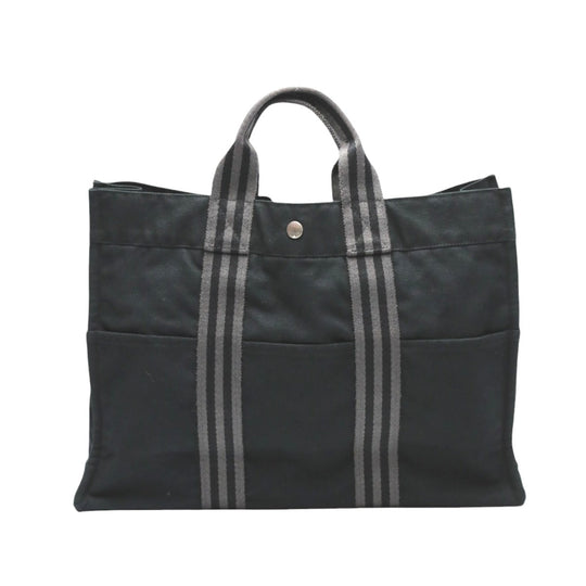 HERMES Tote Bag cotton black Tote Bag Fool ToeMM Her Line Women(Unisex) Used Authentic