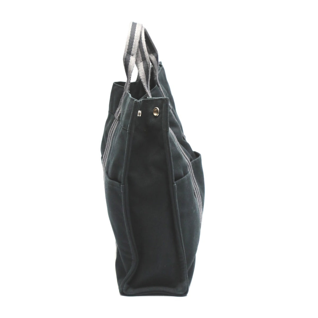 HERMES Tote Bag cotton black Tote Bag Fool ToeMM Her Line Women(Unisex) Used Authentic