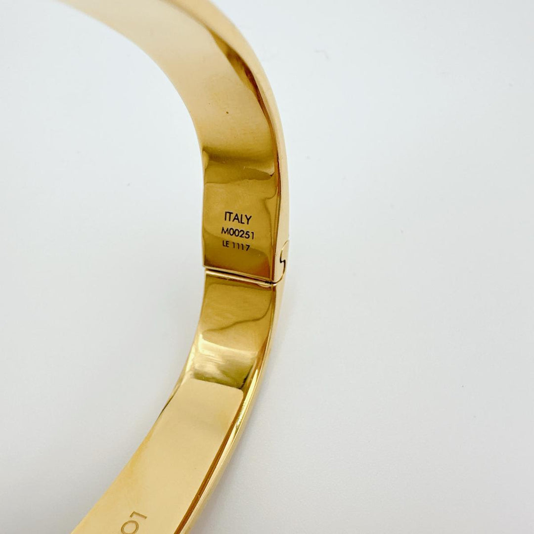 LOUIS VUITTON bracelet M00251 Gold Plated gold Cuff nanogram Monogram S size Women Used Authentic