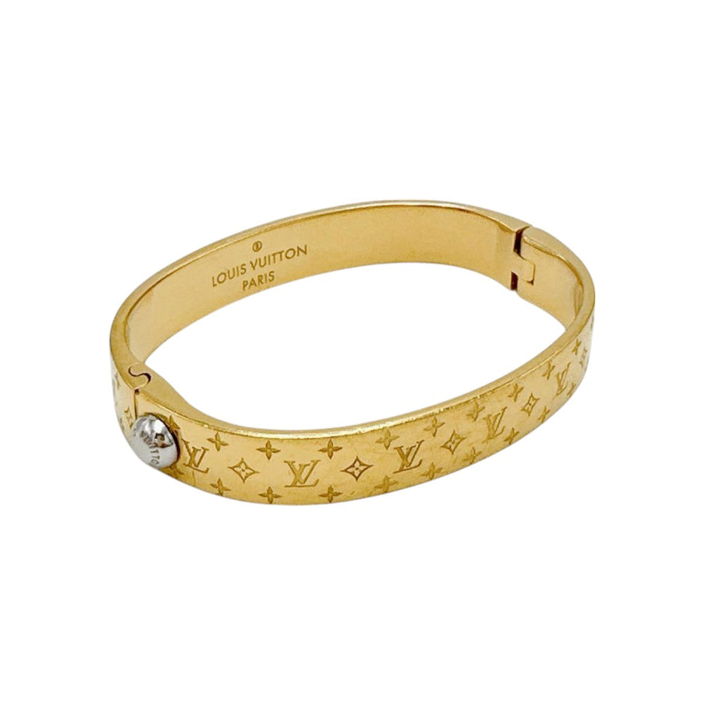 LOUIS VUITTON bracelet M00251 Gold Plated gold Cuff nanogram Monogram S size Women Used Authentic
