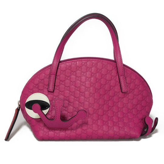 GUCCI Handbag 340620 Gucci Shima Leather (GG stamped) purple Micro GG Shima Gucci Shima Children Frog