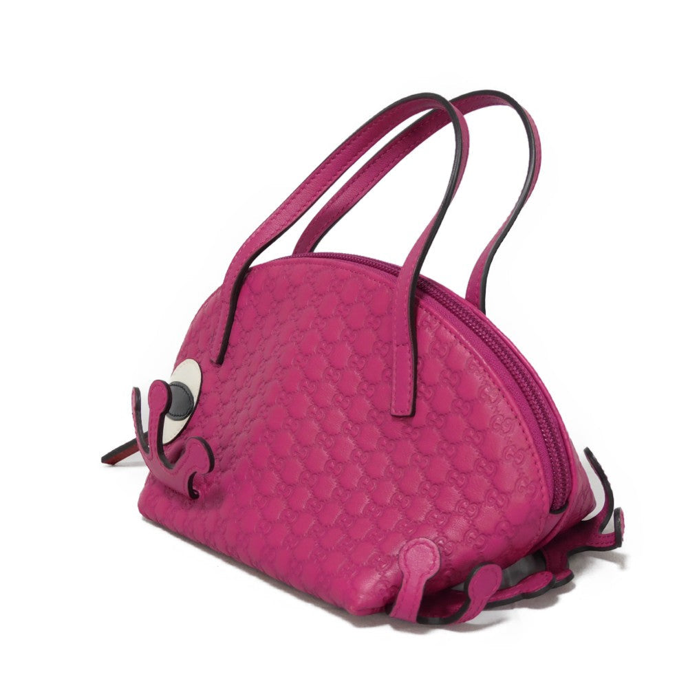 GUCCI Handbag 340620 Gucci Shima Leather (GG stamped) purple Micro GG Shima Gucci Shima Children Frog