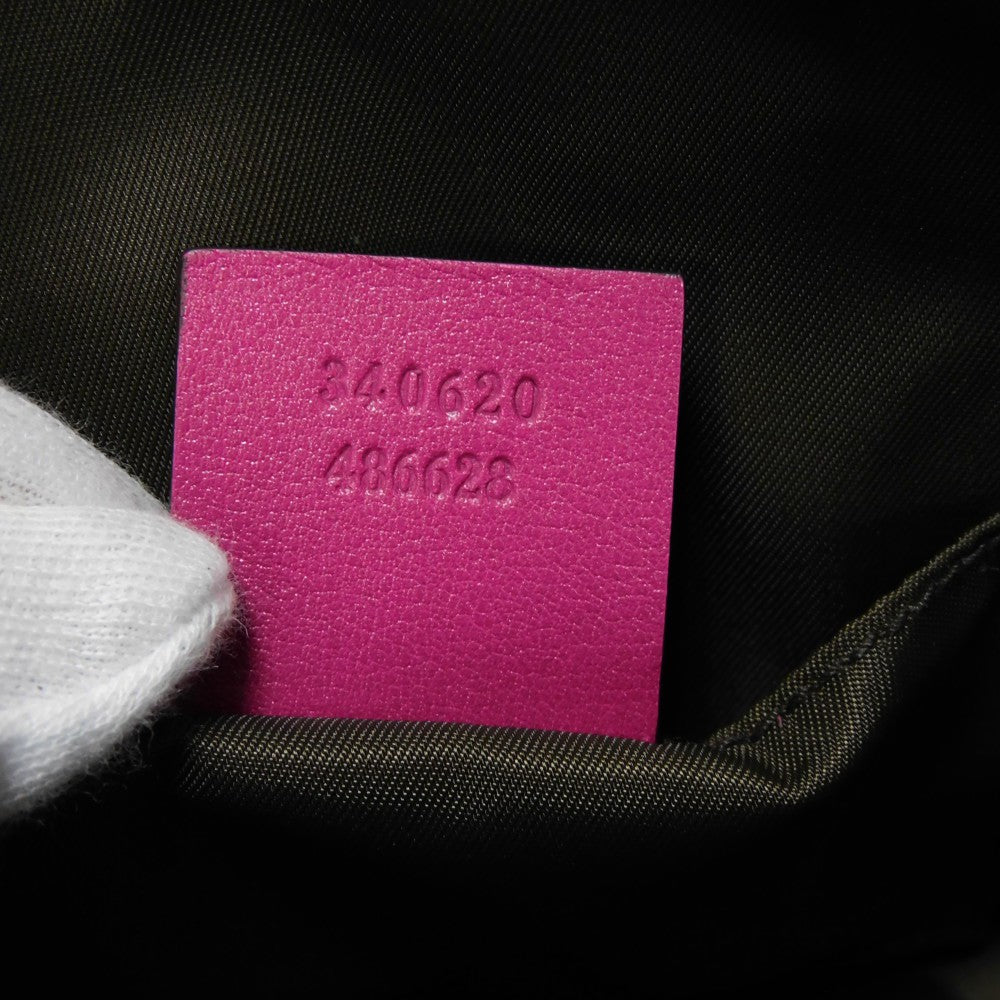 GUCCI Handbag 340620 Gucci Shima Leather (GG stamped) purple Micro GG Shima Gucci Shima Children Frog