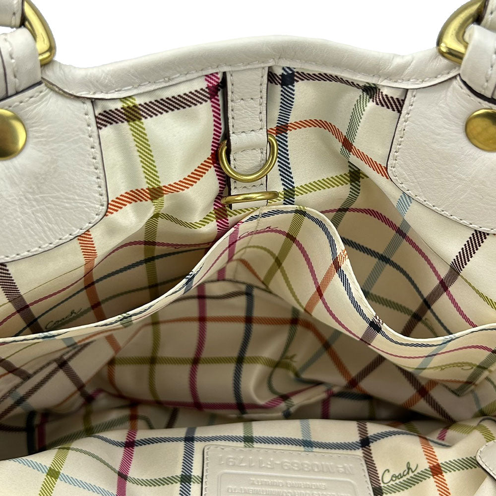 COACH Tote Bag F11791 Canvas, Leather beige Women Used Authentic