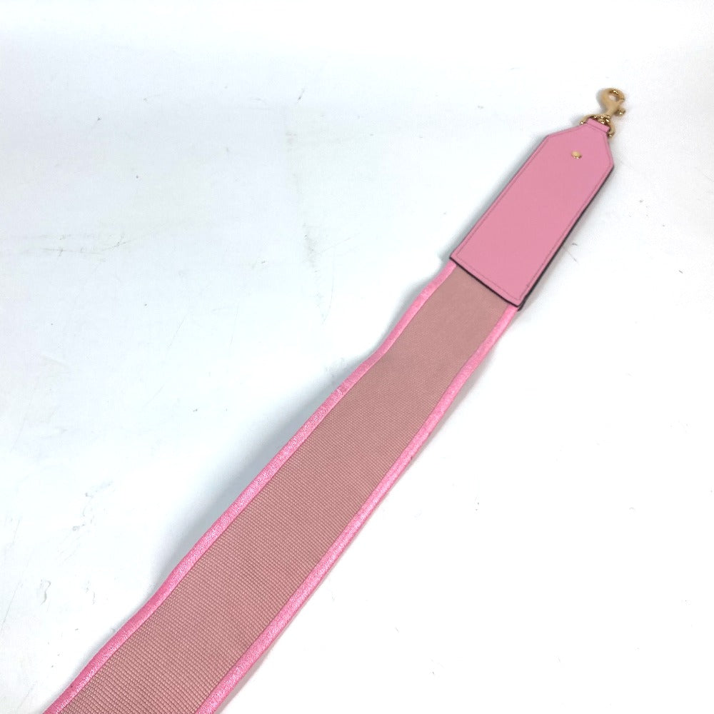 VERSACE Shoulder strap Canvas / leather pink logo Women Used Authentic