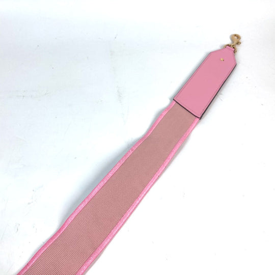 VERSACE Shoulder strap Canvas / leather pink logo Women Used Authentic