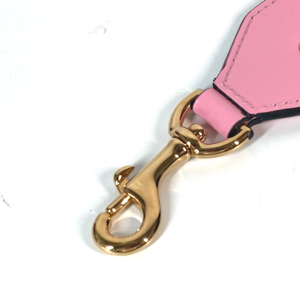 VERSACE Shoulder strap Canvas / leather pink logo Women Used Authentic