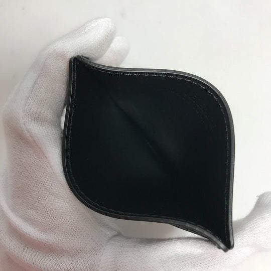 VERSACE Card Case leather black logo Women Used Authentic