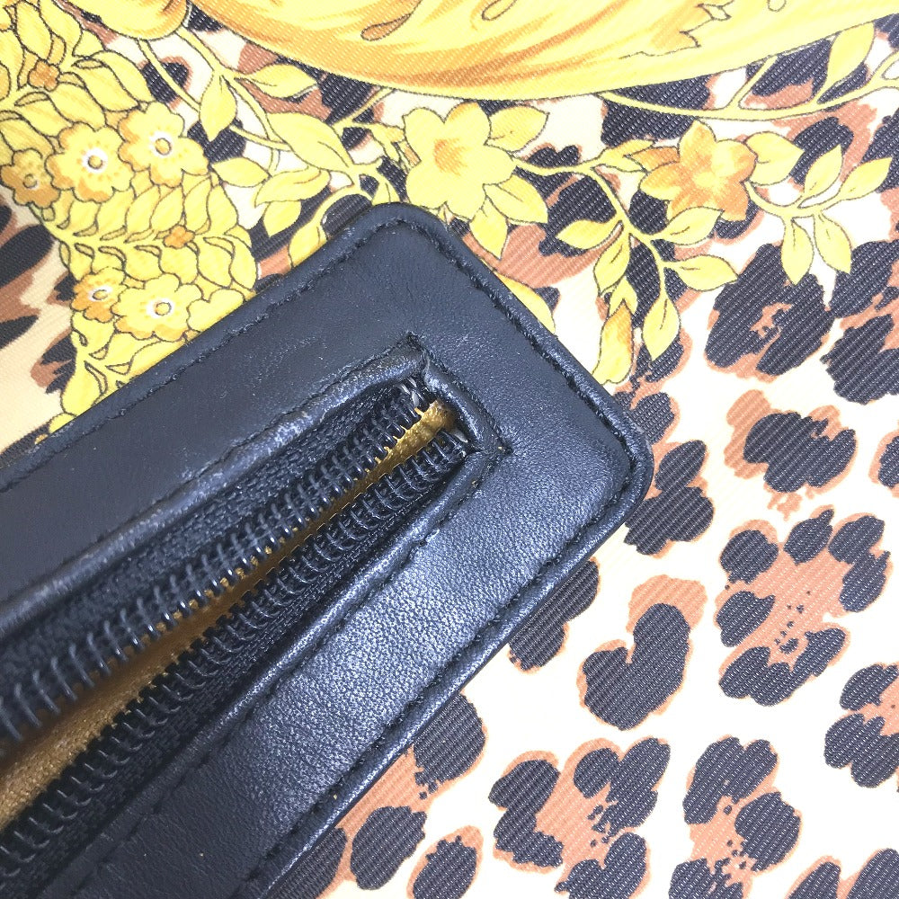 VERSACE Backpack PVC, Leather yellow vintage leopard leopard leopard Women Used Authentic