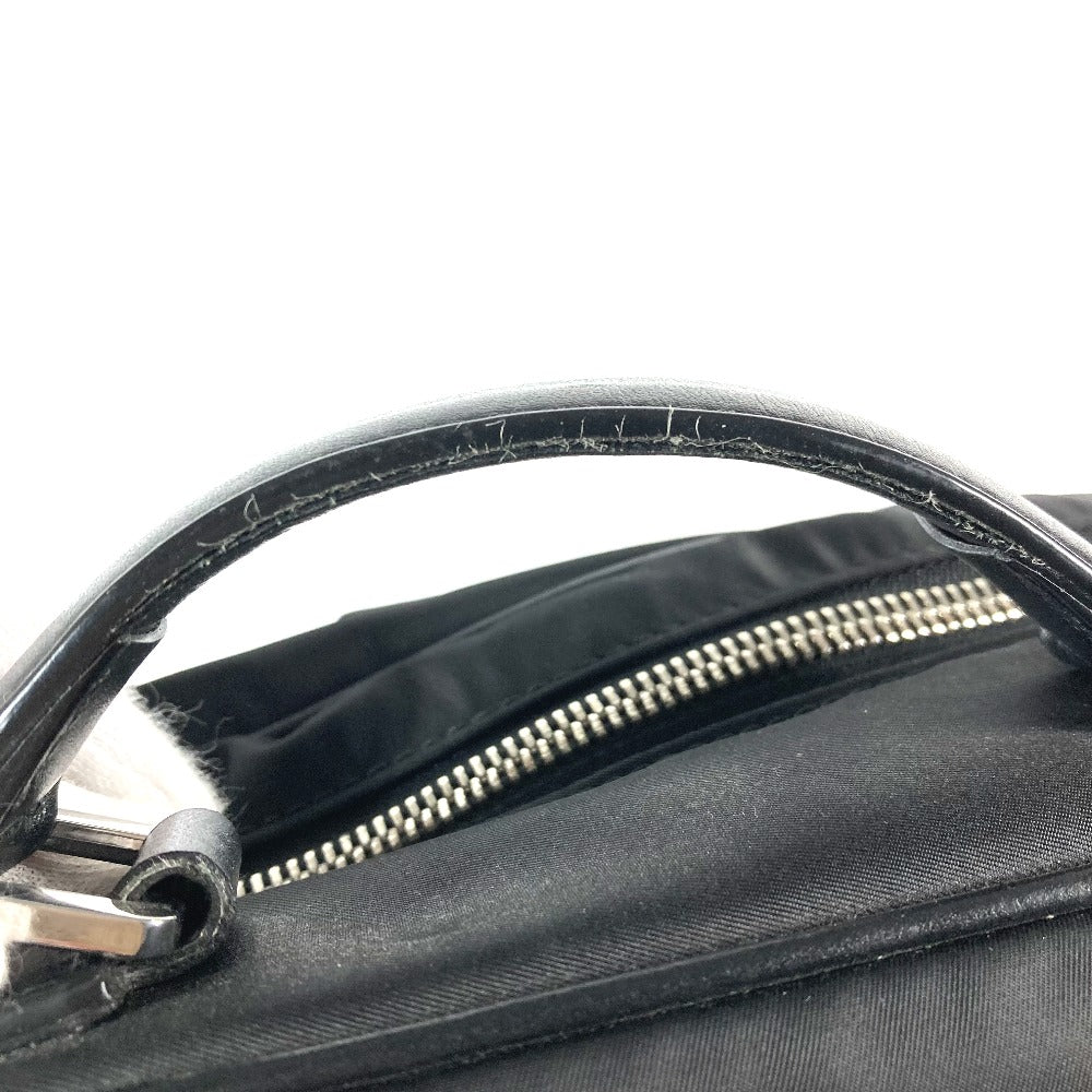 VERSACE Backpack Nylon, Leather black logo mens Used Authentic
