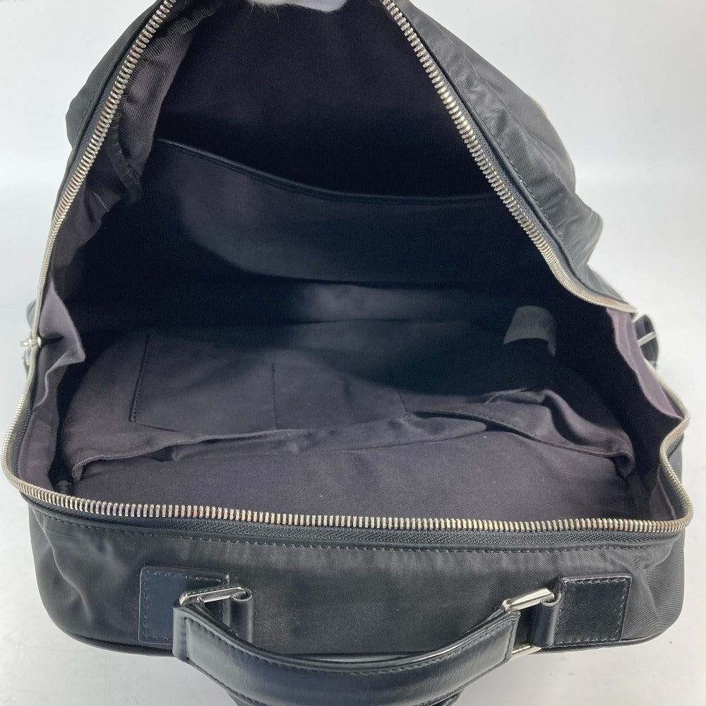 VERSACE Backpack Nylon, Leather black logo mens Used Authentic
