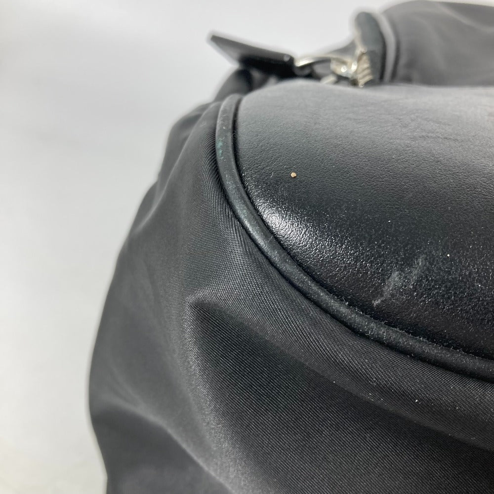 VERSACE Backpack Nylon, Leather black logo mens Used Authentic